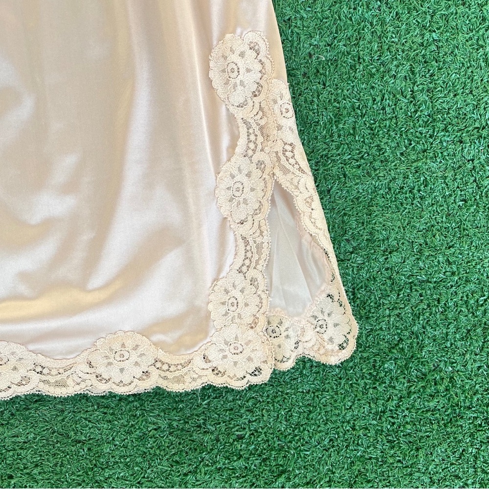 Vintage Vassarette Pink Satin Half Slip with Lace Trim - Picture 4 of 8